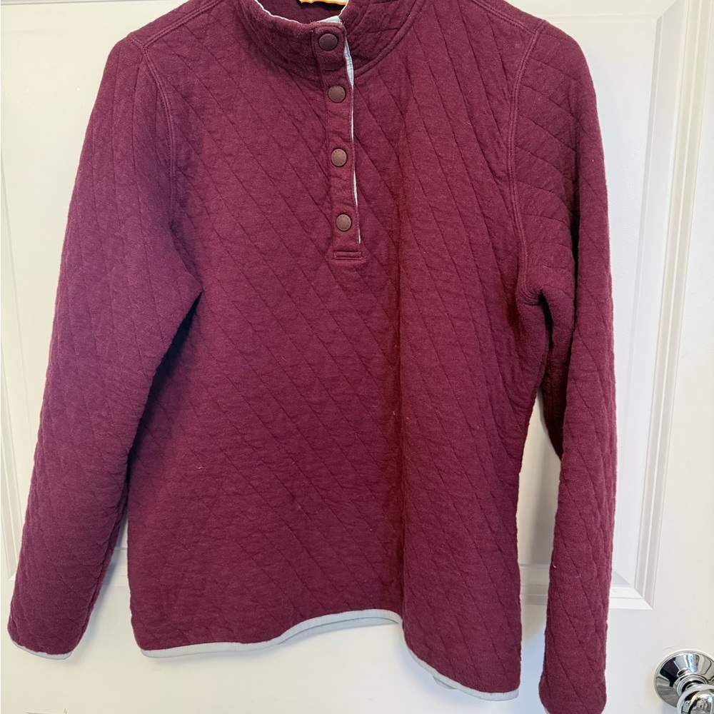 Quilted Burgundy Pullover Sweater